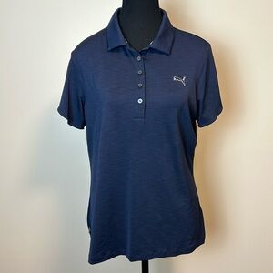 Puma Golf Blue Short Sleeve Golf Shirt Sz L